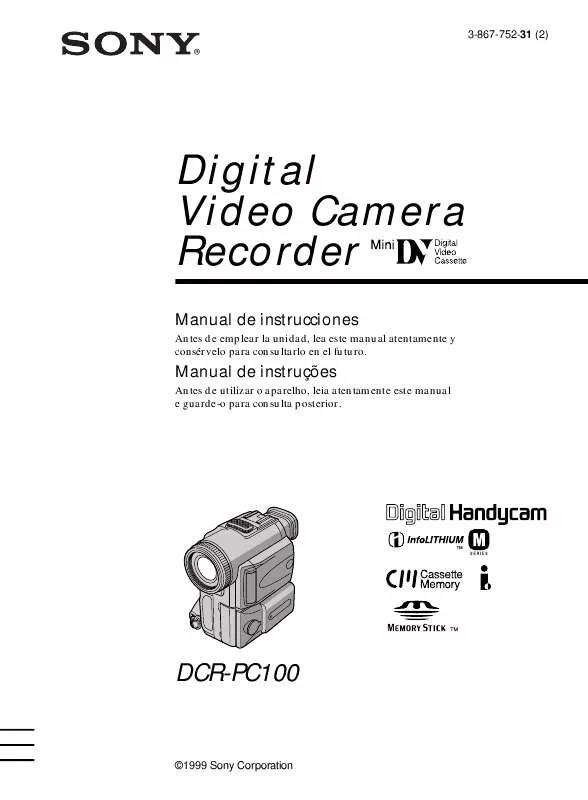 Mode d'emploi SONY DCR-PC100