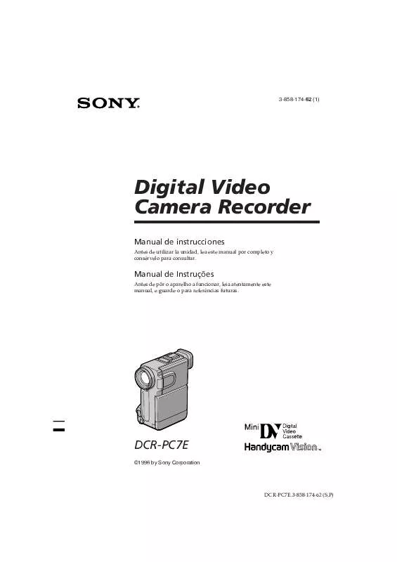 Mode d'emploi SONY DCR-PC7E