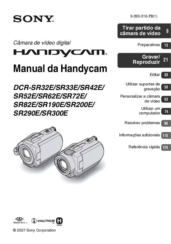 Mode d'emploi SONY DCR-SR33E