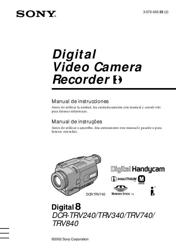 Mode d'emploi SONY DCR-TRV240