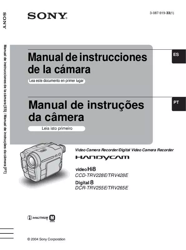 Mode d'emploi SONY DCR-TRV255E