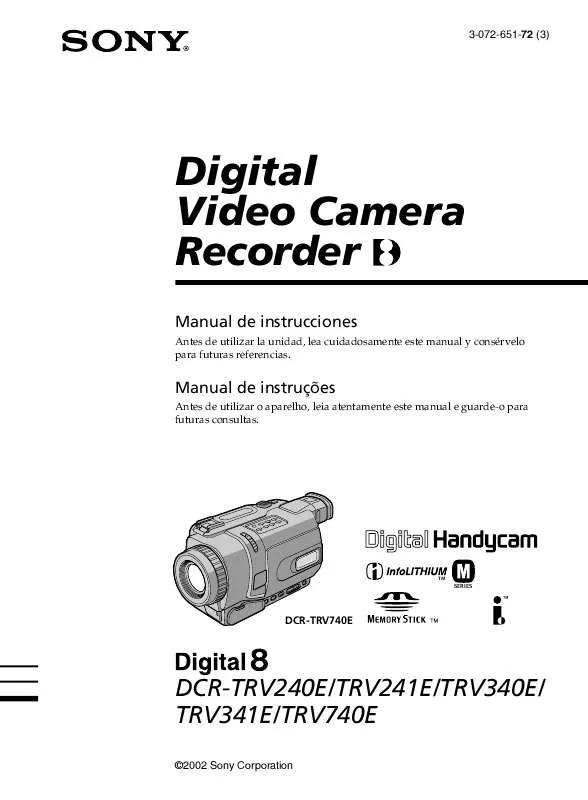 Mode d'emploi SONY DCR-TRV341E