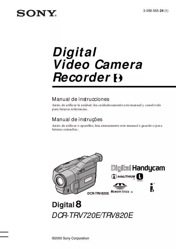 Mode d'emploi SONY DCR-TRV820E