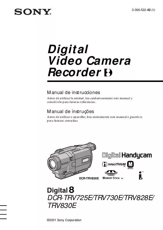 Mode d'emploi SONY DCR-TRV830E