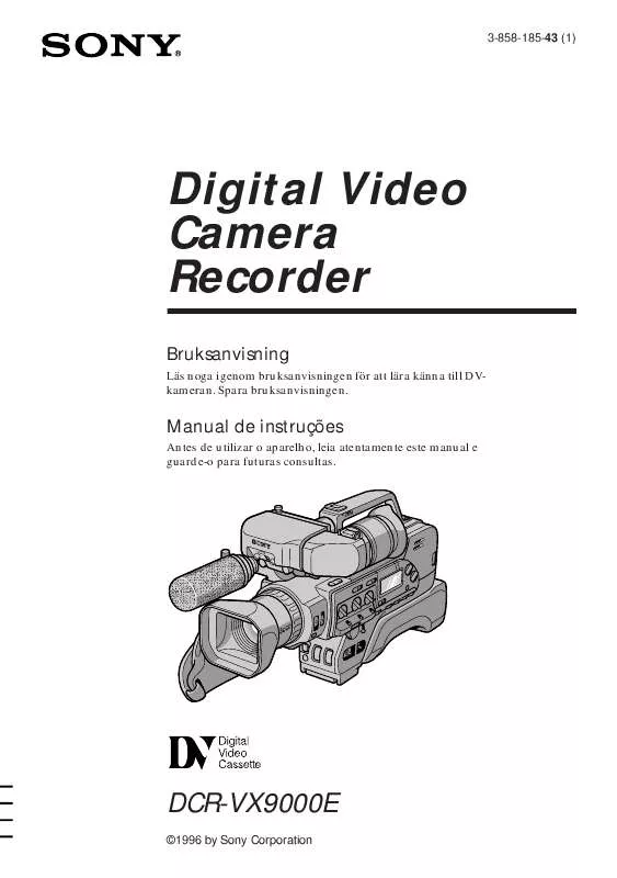 Mode d'emploi SONY DCR-VX9000E