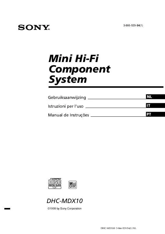 Mode d'emploi SONY DHC-MDX10