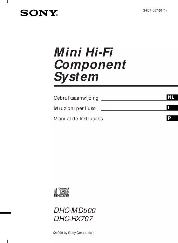 Mode d'emploi SONY DHC-RX707