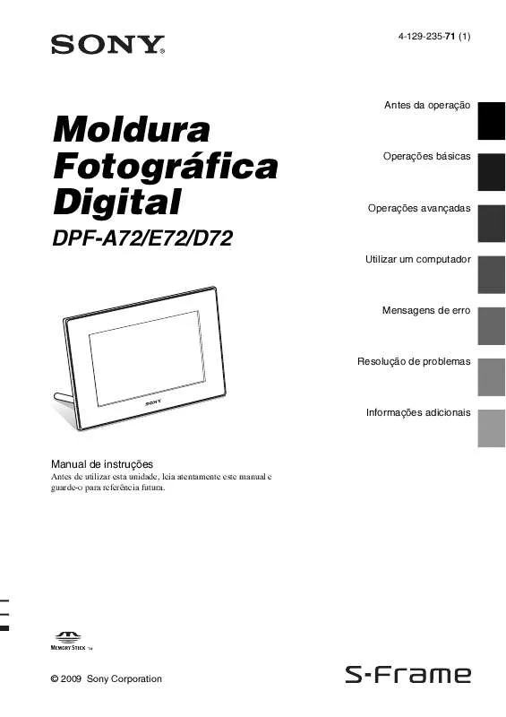 Mode d'emploi SONY DPF-A72