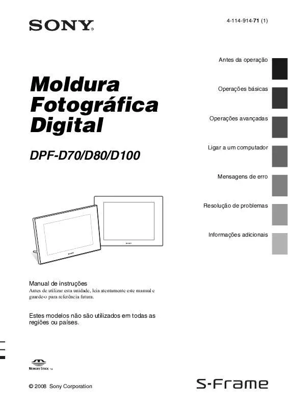 Mode d'emploi SONY DPF-D100