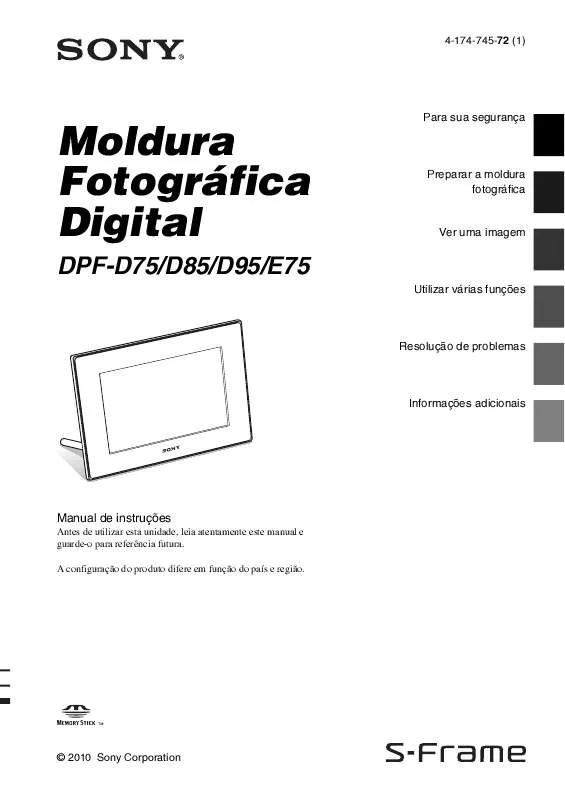 Mode d'emploi SONY DPF-D75