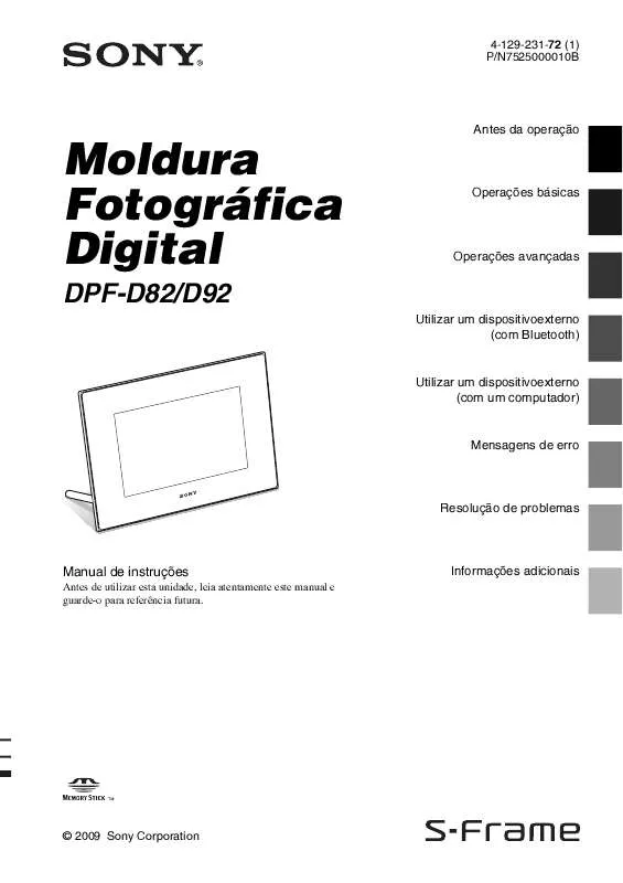 Mode d'emploi SONY DPF-D82