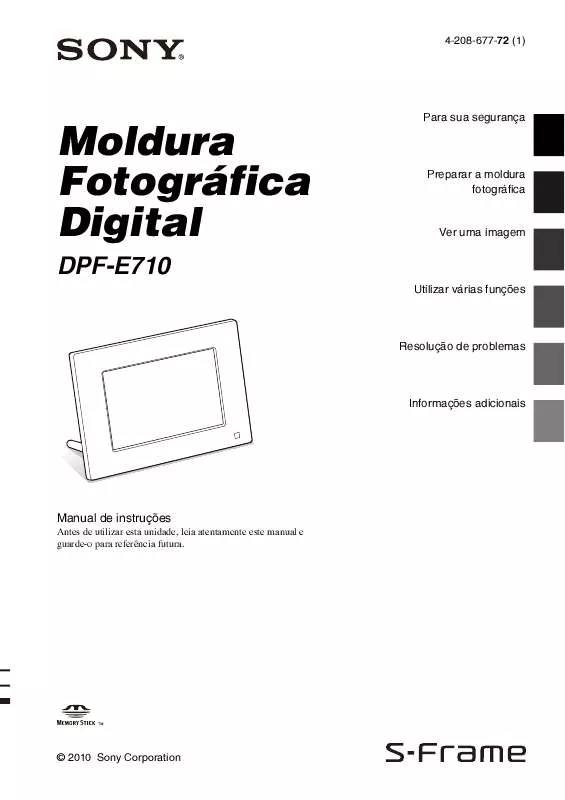 Mode d'emploi SONY DPF-E710