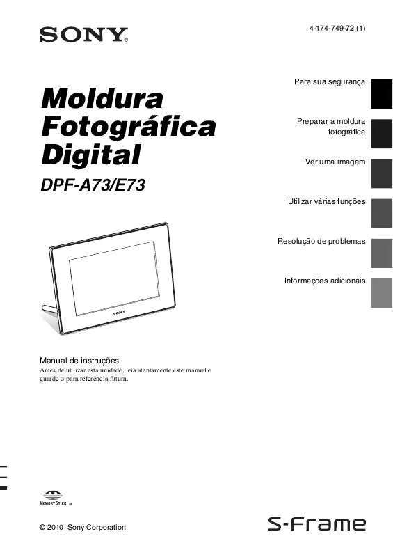 Mode d'emploi SONY DPF-E73