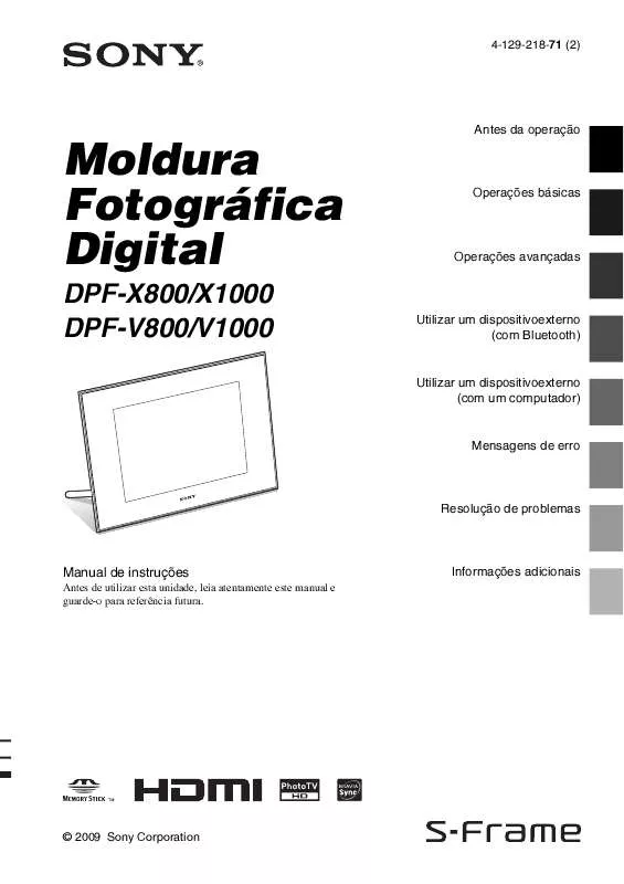 Mode d'emploi SONY DPF-V1000