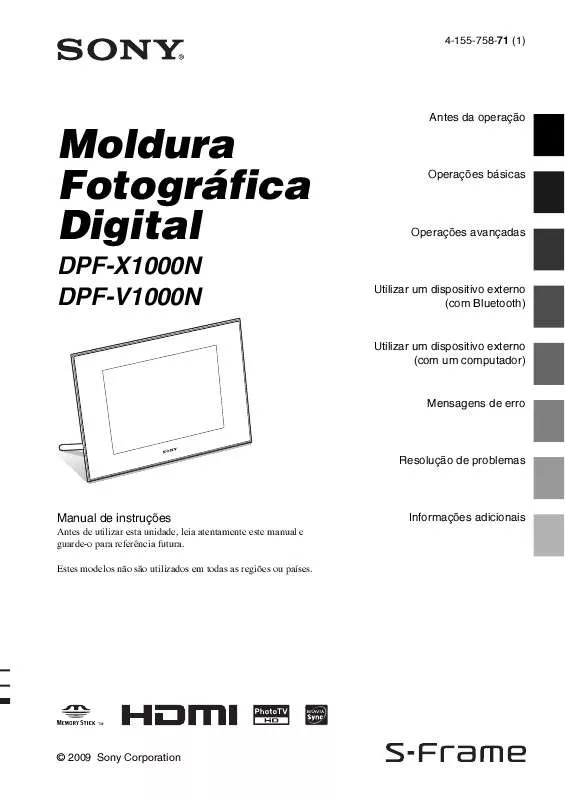 Mode d'emploi SONY DPF-V1000N