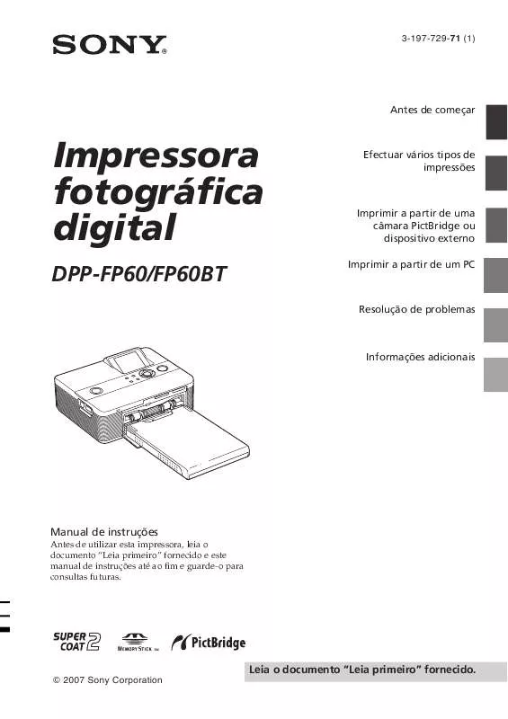 Mode d'emploi SONY DPP-FP60