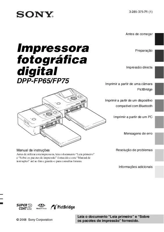 Mode d'emploi SONY DPP-FP65