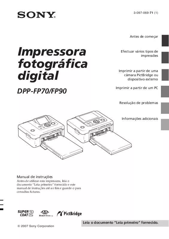 Mode d'emploi SONY DPP-FP70