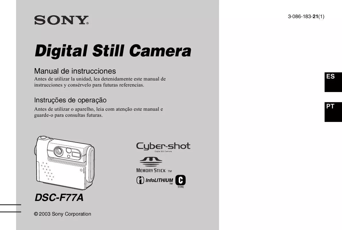 Mode d'emploi SONY CYBER-SHOT DSC-F77A