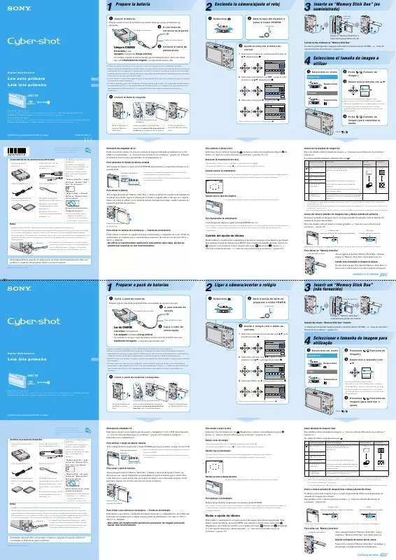 Mode d'emploi SONY CYBER-SHOT DSC-T9