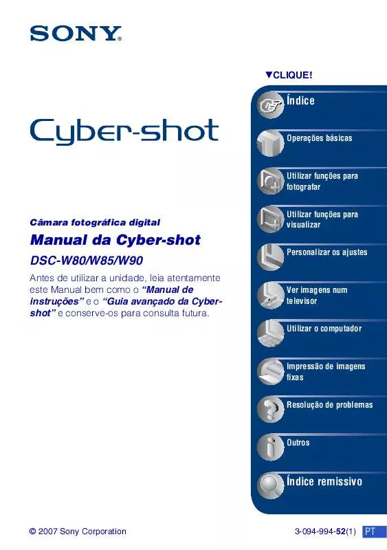 Mode d'emploi SONY CYBER-SHOT DSC-W85