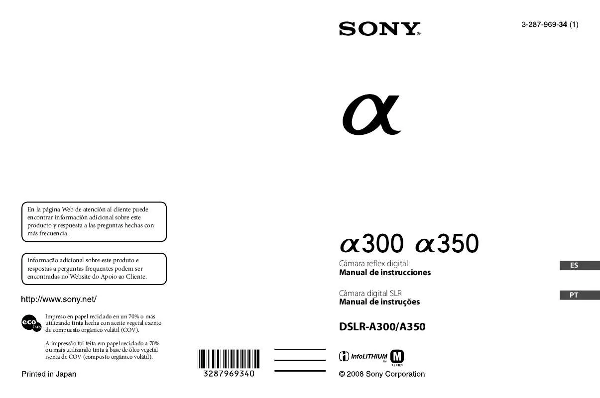 Mode d'emploi SONY DSLR-A350