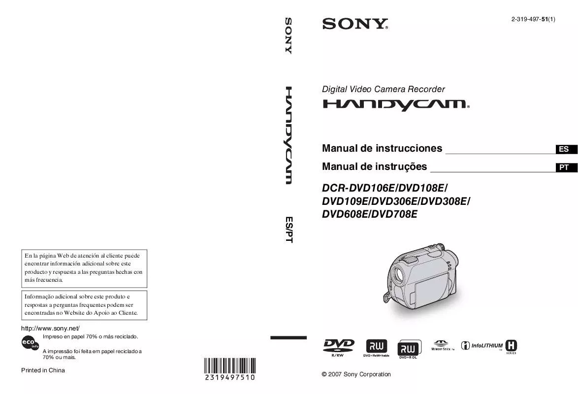 Mode d'emploi SONY DVD108E
