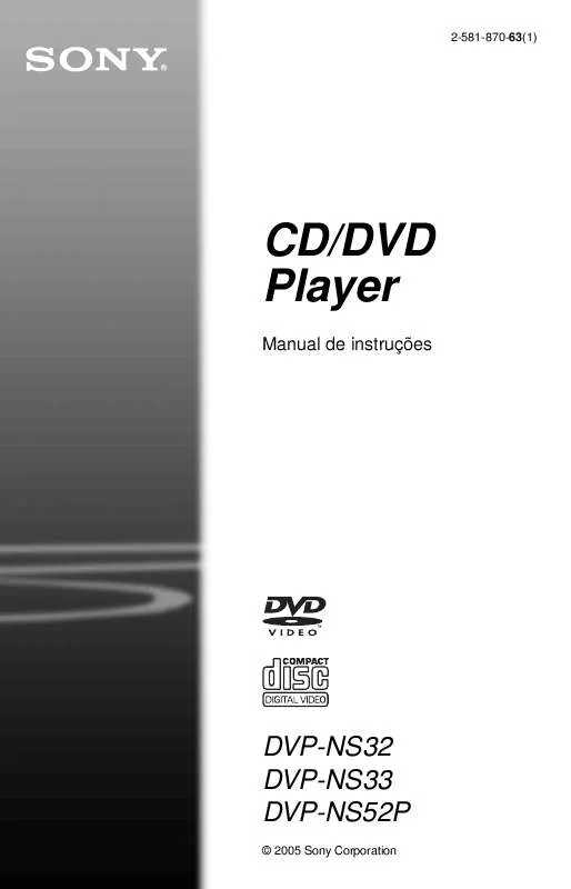 Mode d'emploi SONY DVP-NS33