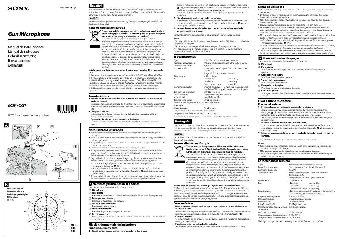 Mode d'emploi SONY ECM-CG1