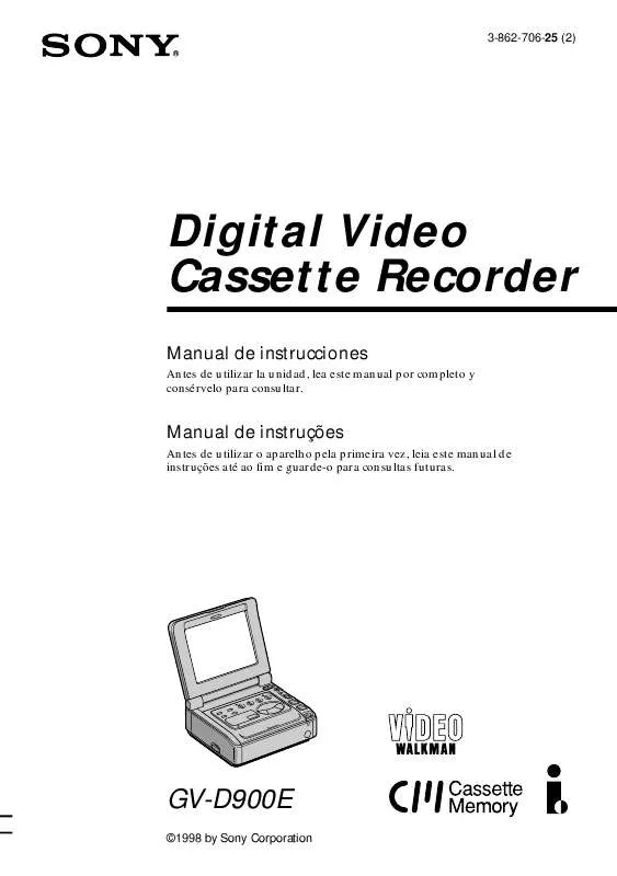 Mode d'emploi SONY GV-D900E