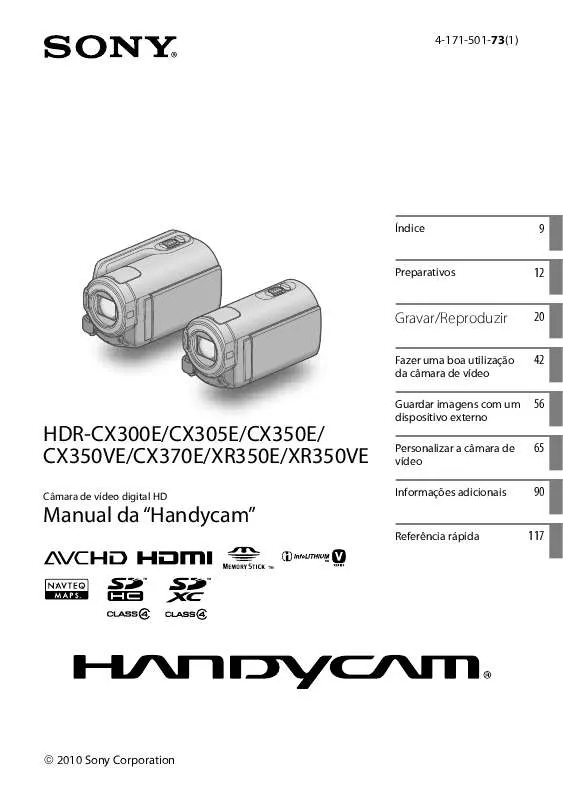 Mode d'emploi SONY HDR-CX300E