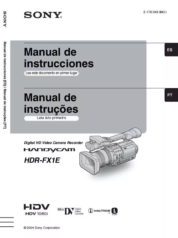 Mode d'emploi SONY HDR-FX1E