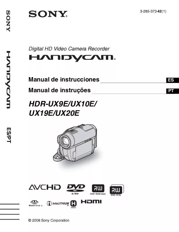 Mode d'emploi SONY HDR-UX10E