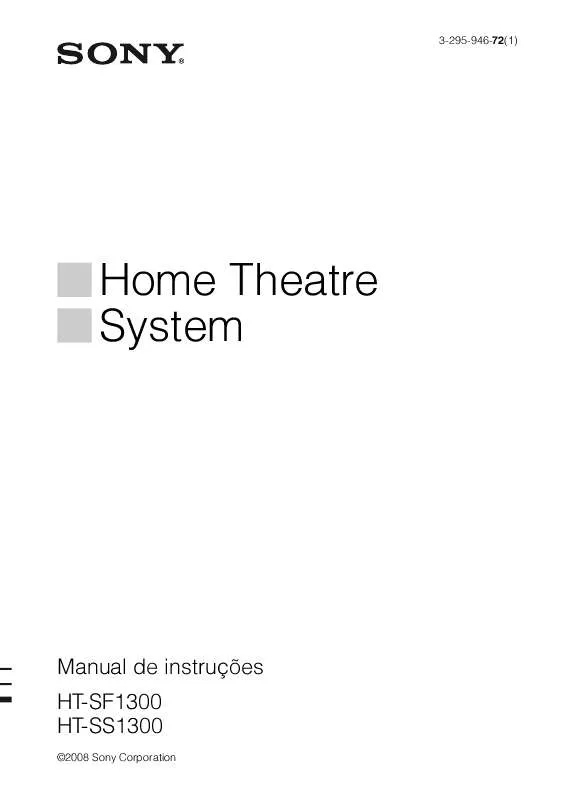 Mode d'emploi SONY HT-SF1300