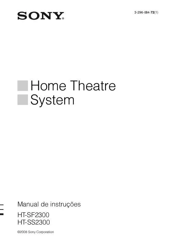 Mode d'emploi SONY HT-SF2300