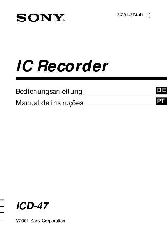 Mode d'emploi SONY ICD-47