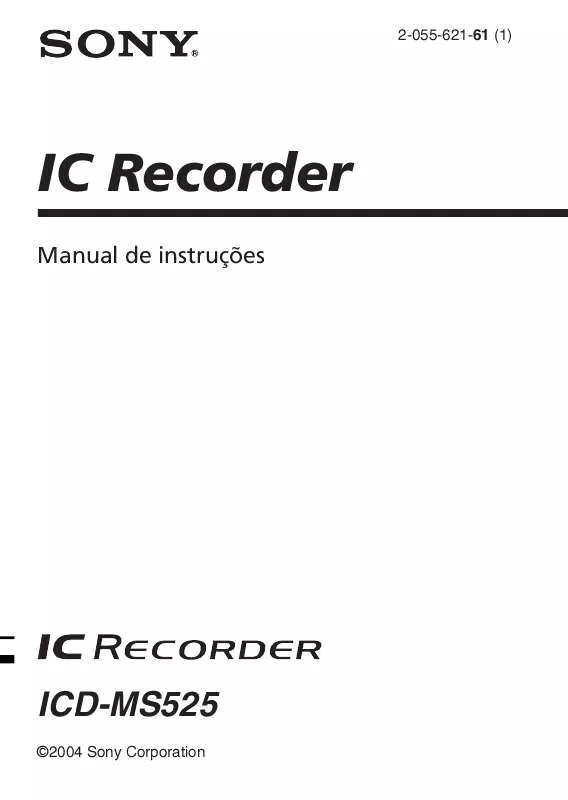 Mode d'emploi SONY ICD-MS525