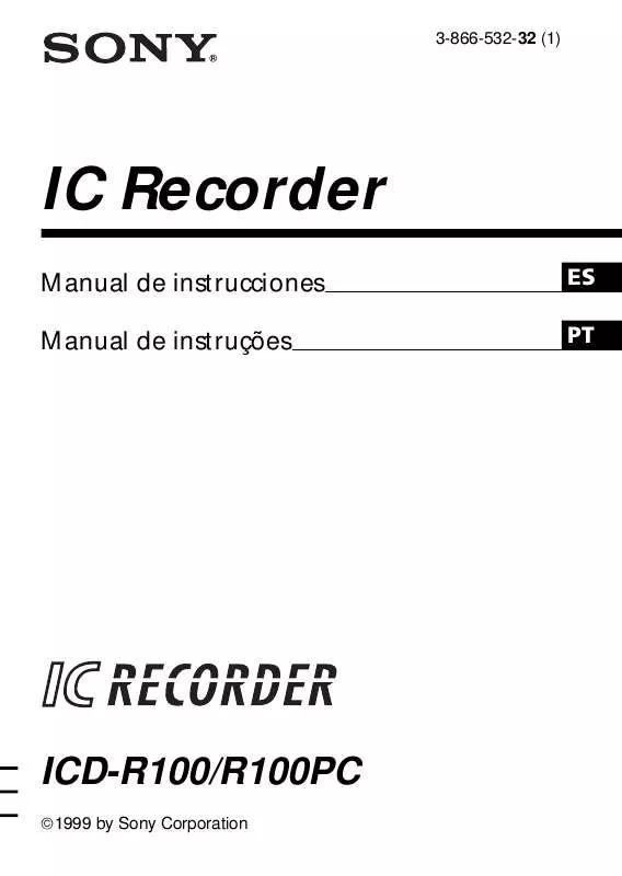 Mode d'emploi SONY ICD-R100PC