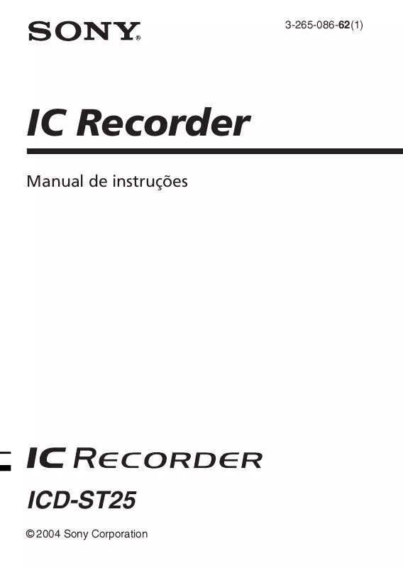 Mode d'emploi SONY ICD-ST25