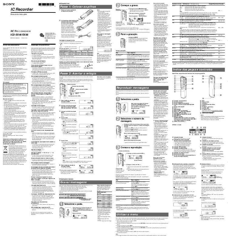 Mode d'emploi SONY ICD-SX46