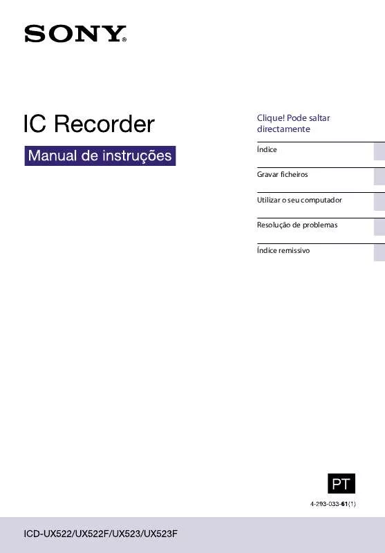Mode d'emploi SONY ICD-UX523