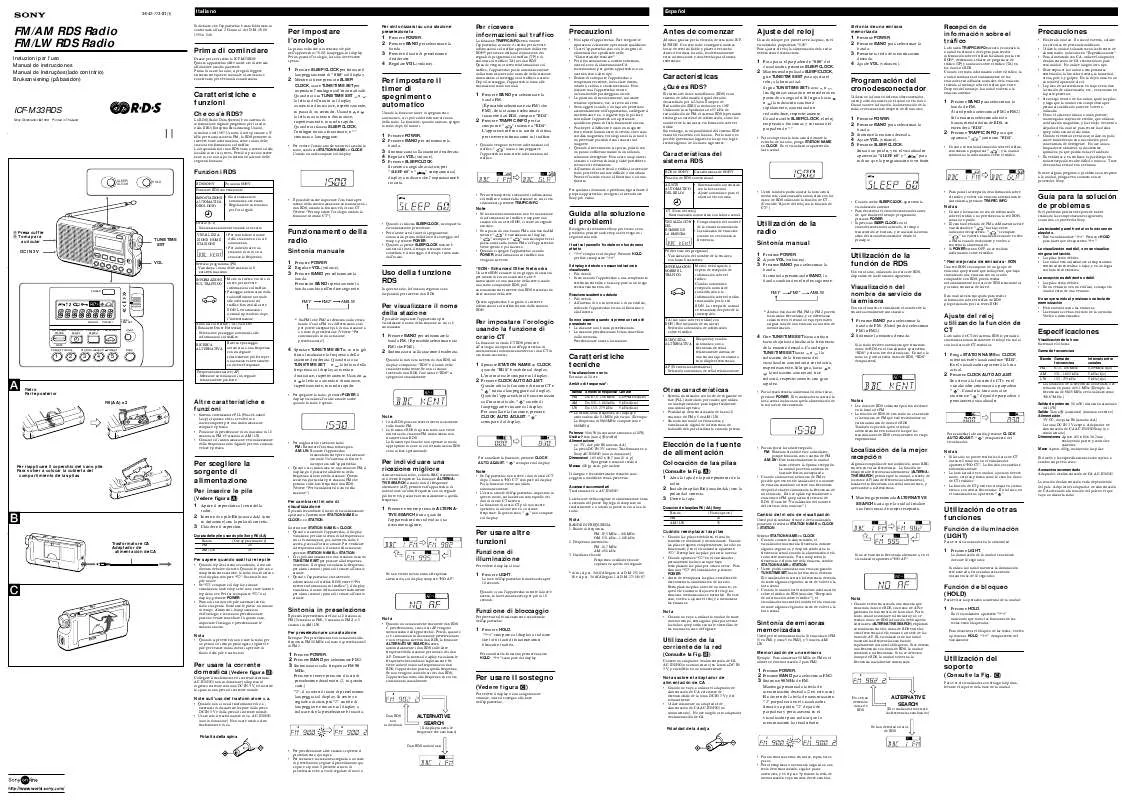 Mode d'emploi SONY ICF-M33RDS