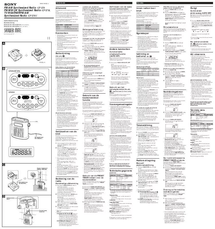 Mode d'emploi SONY ICF-S79