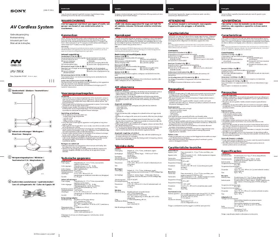 Mode d'emploi SONY IFV-TR1K