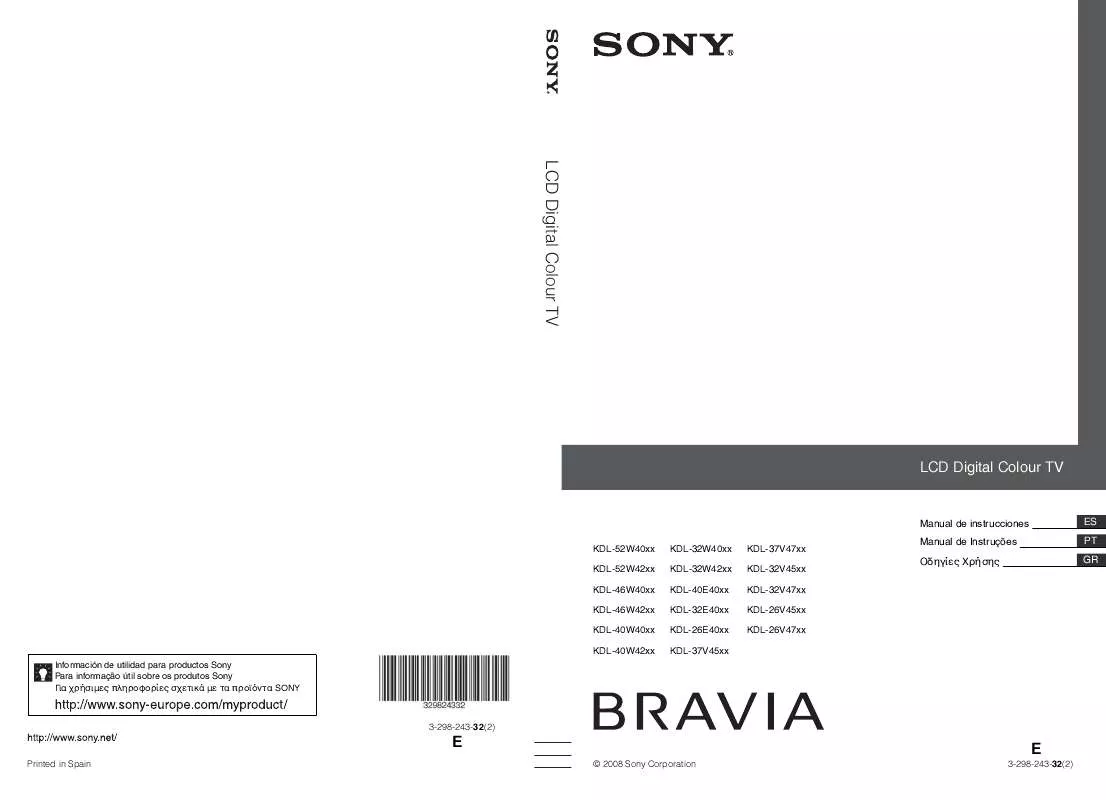 Mode d'emploi SONY KDL-32V4710