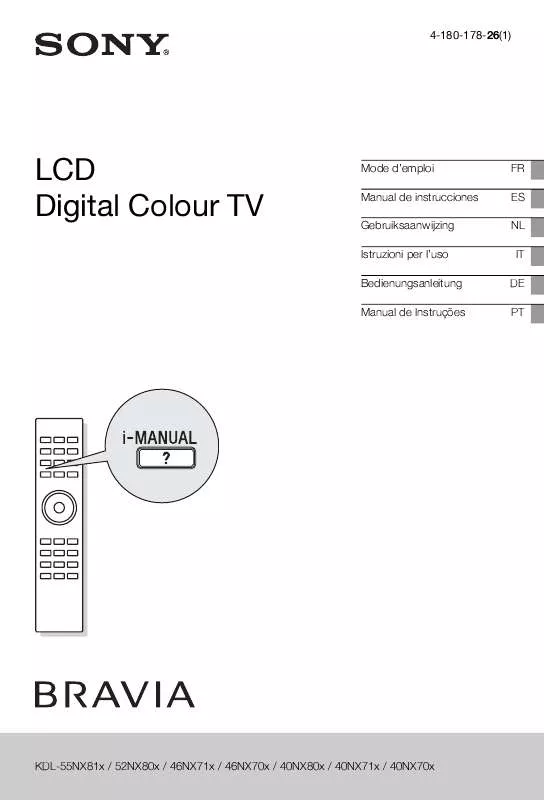 Mode d'emploi SONY KDL-40NX713