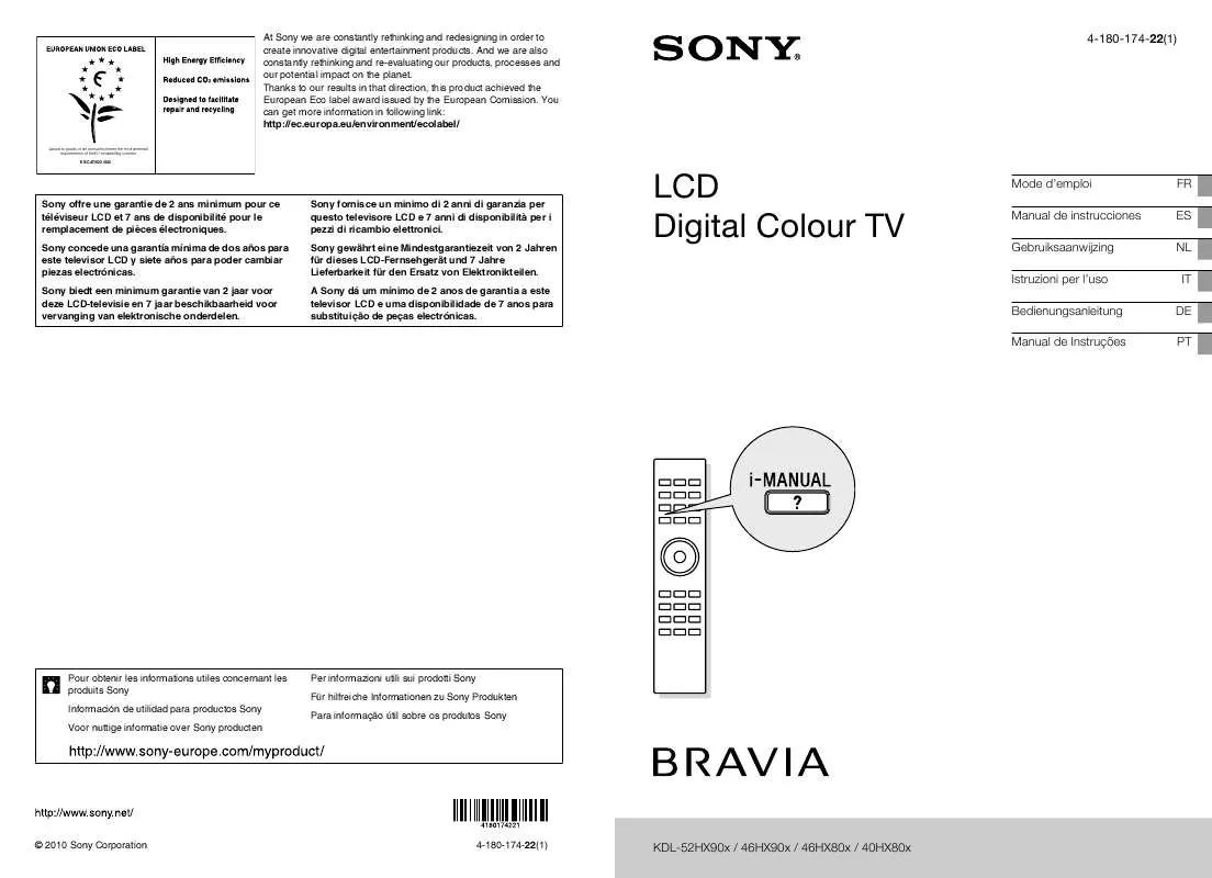 Mode d'emploi SONY KDL-46HX803