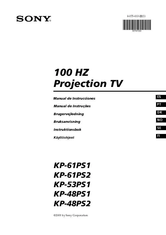 Mode d'emploi SONY KP-48PS1