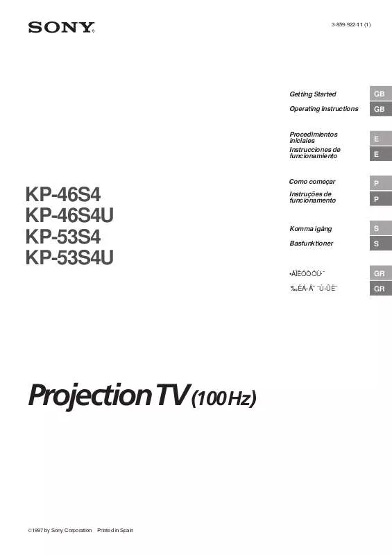 Mode d'emploi SONY KP-53S4U