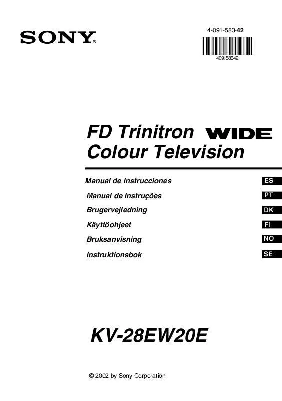 Mode d'emploi SONY KV-28EW20E